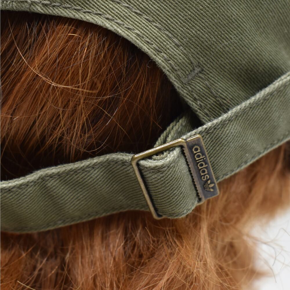 Adidas Originals Hat Olive Green Embroidered Trefoil Canvas Streetwear Dad Cap - Picture 5 of 8